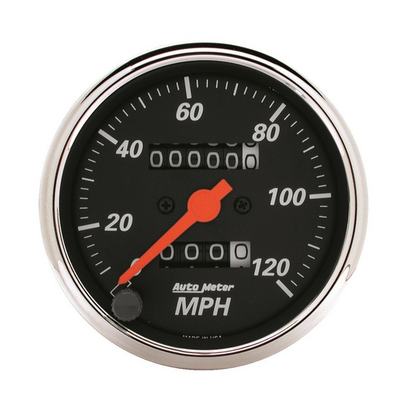 3-1/8" SPEEDOMETER, 0-120 MPH, DESIGNER BLACK